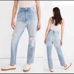 Madewell The Momjean in Gilford Wash: Ripped Edition